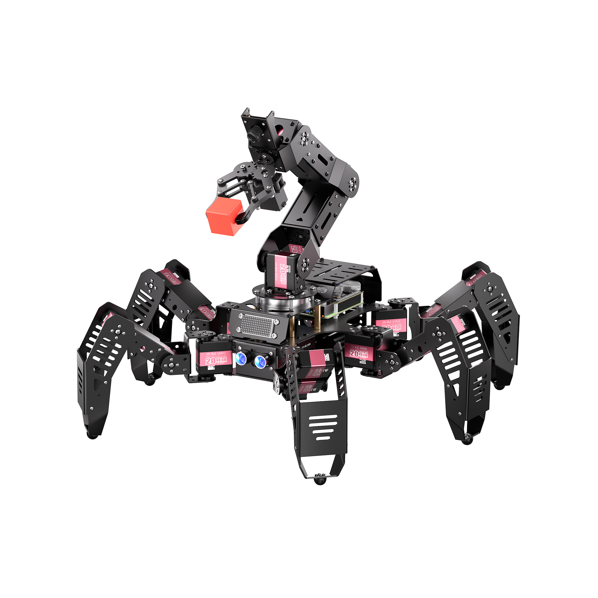 Image of SpiderPi Pro Hexapod Robot with AI Vision Robotic Arm – Raspberry Pi 5