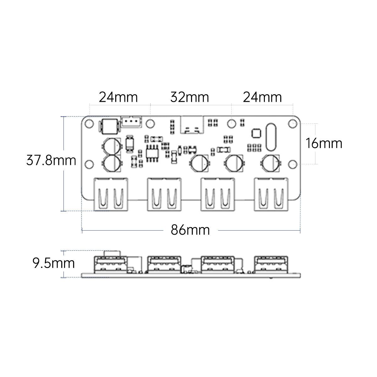 Image of USB Hub ROS Car 1 to 4 Expansion Board HUB Dock JETSON NANO Raspberry Pi Module