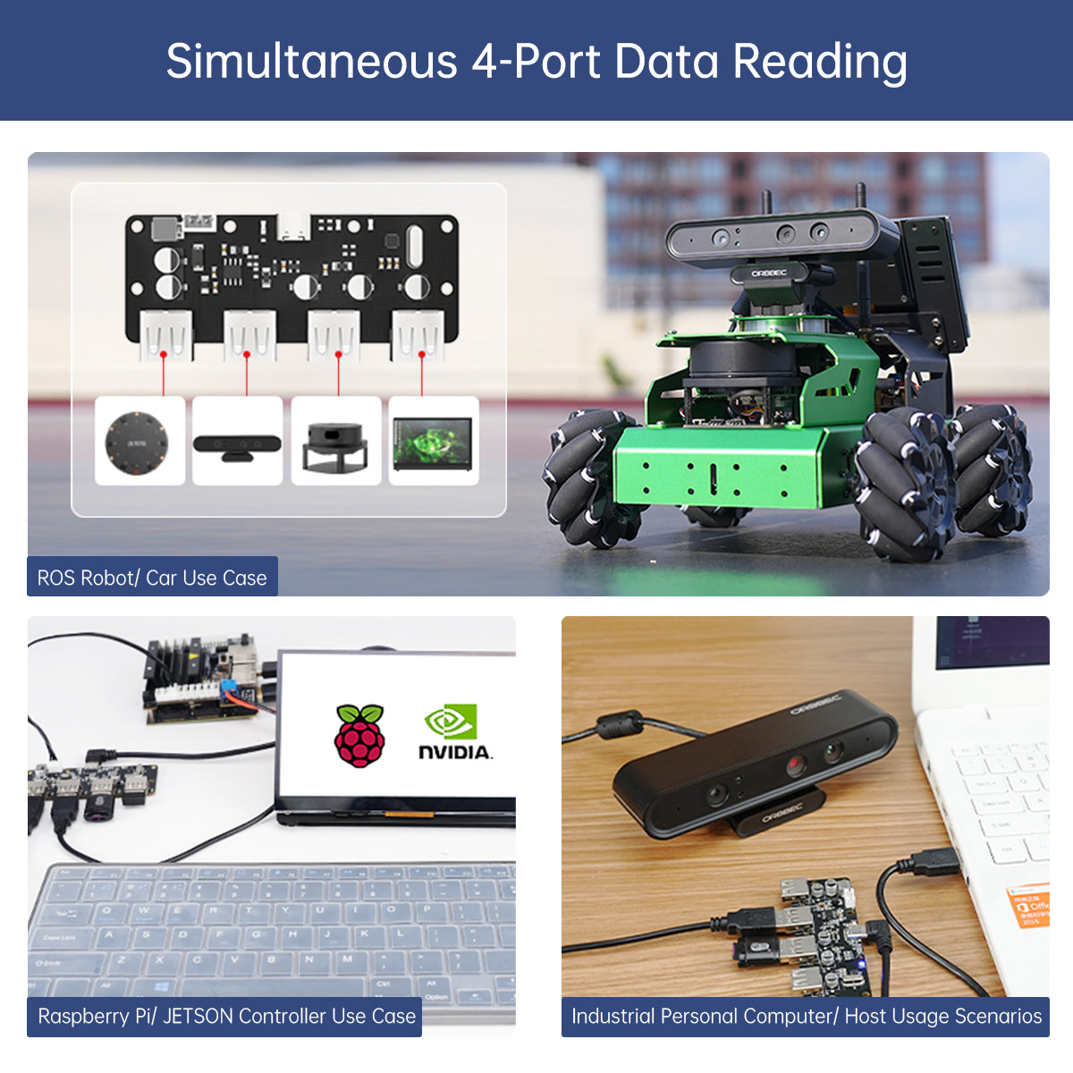 Image of USB Hub ROS Car 1 to 4 Expansion Board HUB Dock JETSON NANO Raspberry Pi Module