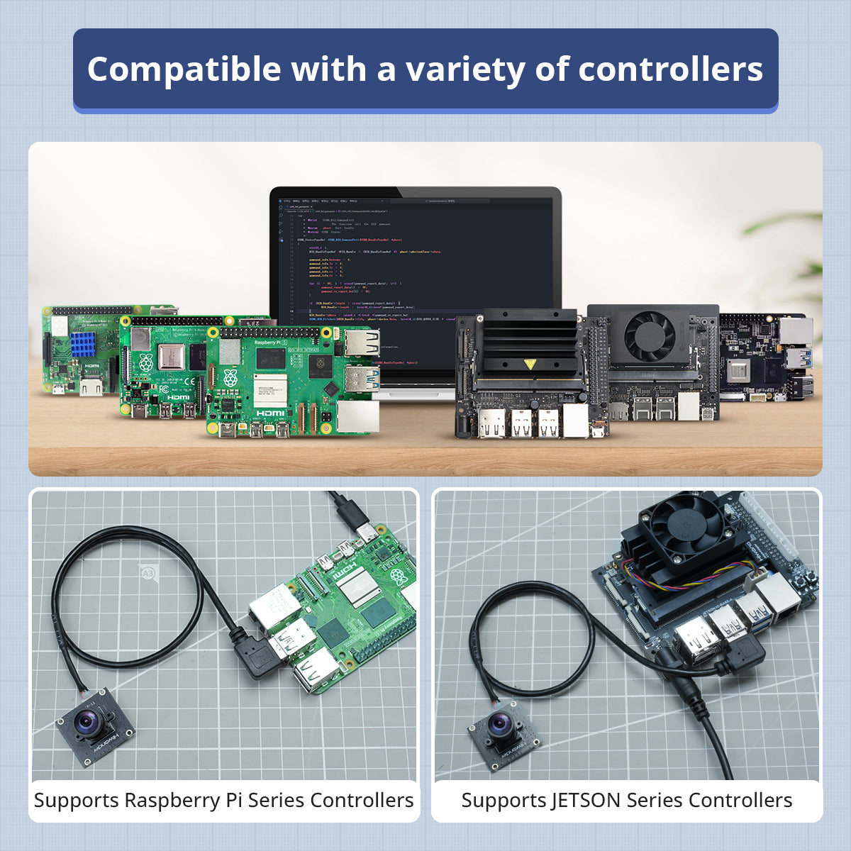 Image of 8-Megapixel USB Wide-Angle Camera 160 FOV Driver-Free ROS Raspberry Pi Jetson