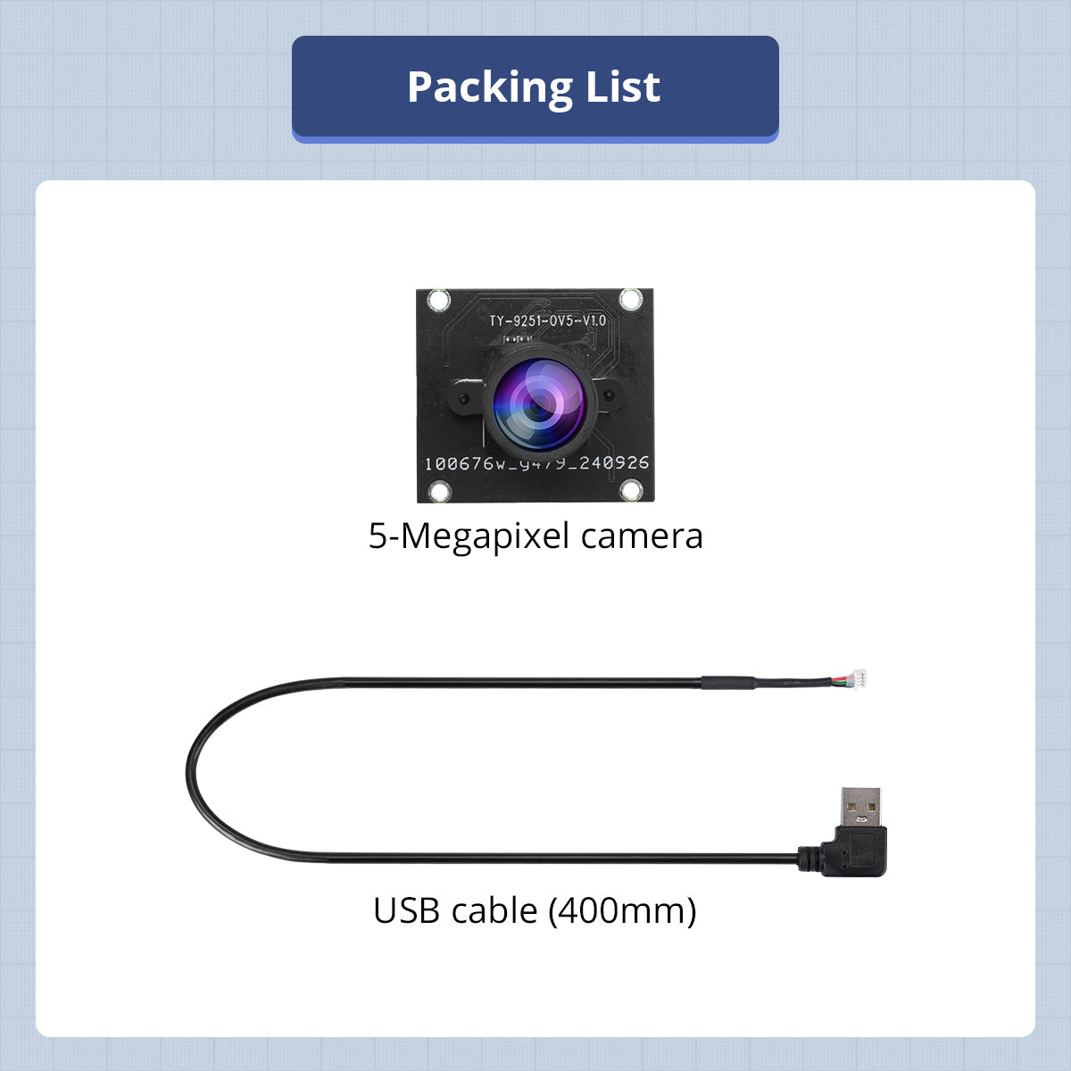 Image of 5-Megapixel USB Wide-Angle Camera 160 FOV Driver-Free ROS Raspberry Pi Jetson