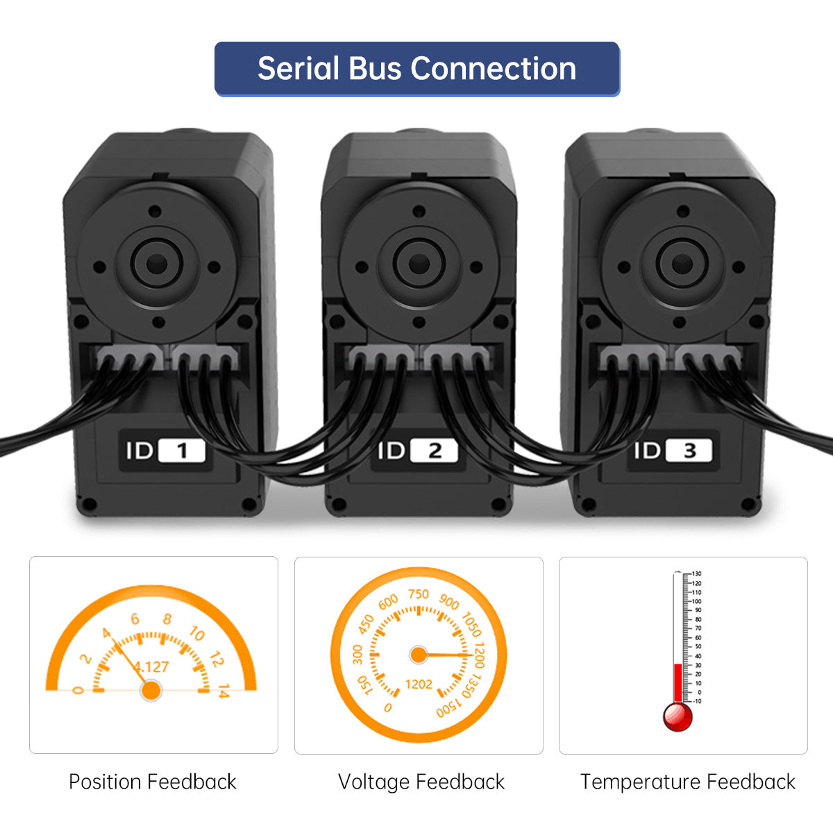 Image of Hiwonder HX-20L 20KG Serial Bus Servo Full Metal Gear Dual Shaft Feedback