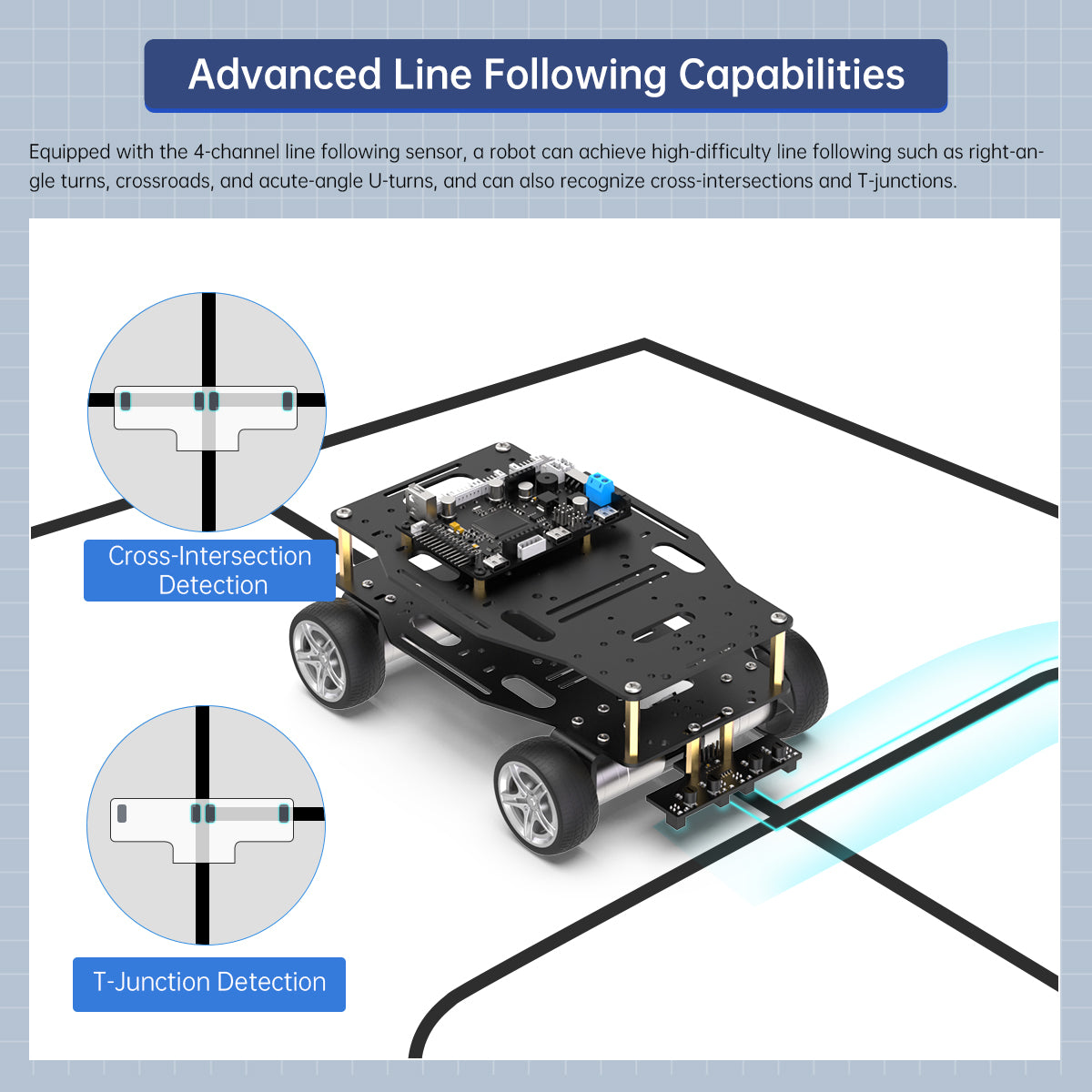 Image of 4-Channel IR Line Follower Sensor Module Tracking Obstacle Avoidance