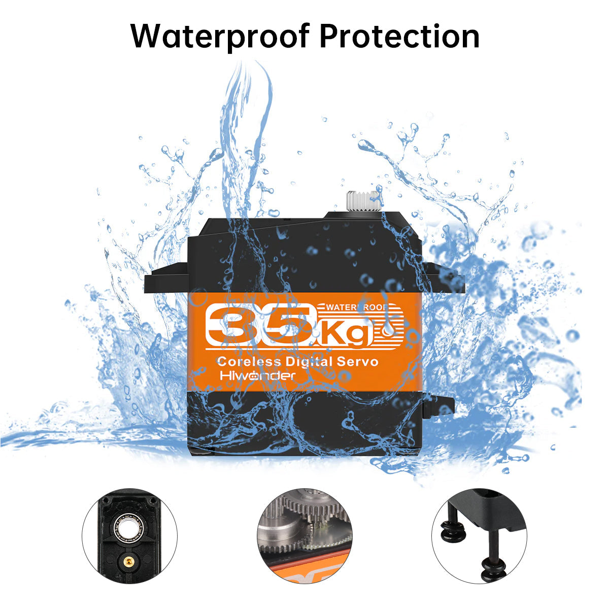 Image of HPS-3527SG Coreless Servo 35KG High Torque 270 Waterproof