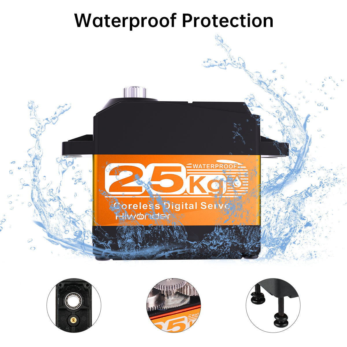 Image of HPS-2518SG High-Speed Coreless Servo 25KG Stainless Steel Gear Waterproof 180 degree