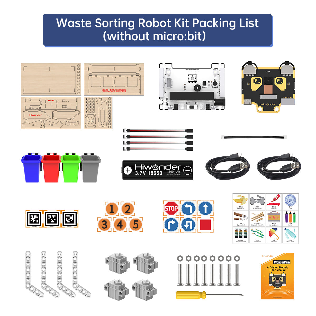 Image of Waste Sorting Robot Kit — without micro:bit