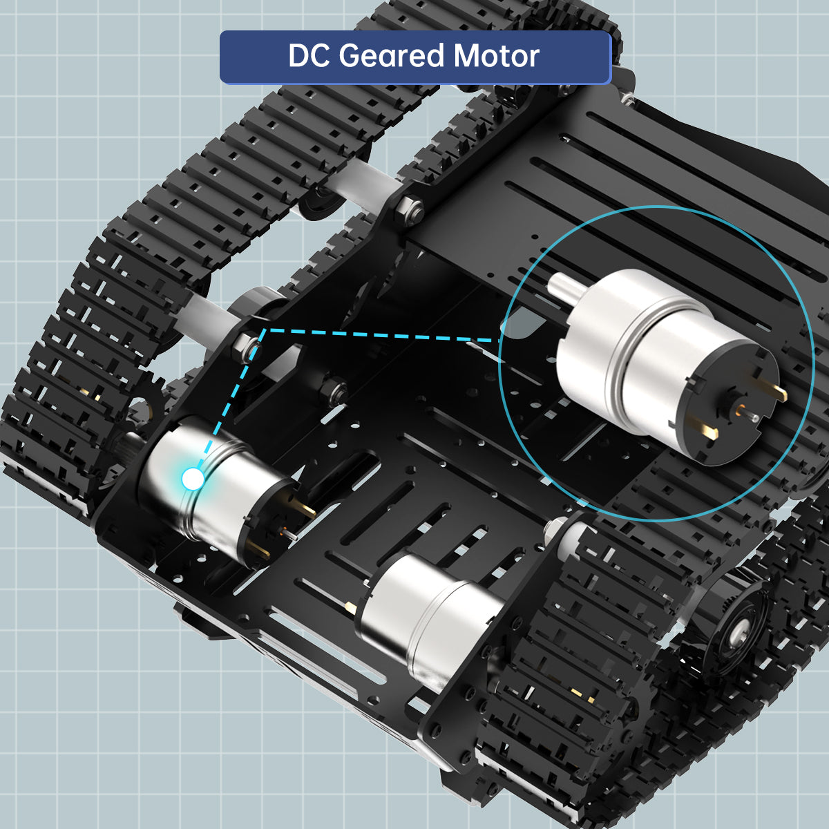 Image of Tank Car Chassis Kit Shock Absorbing DC Geared Motor Black