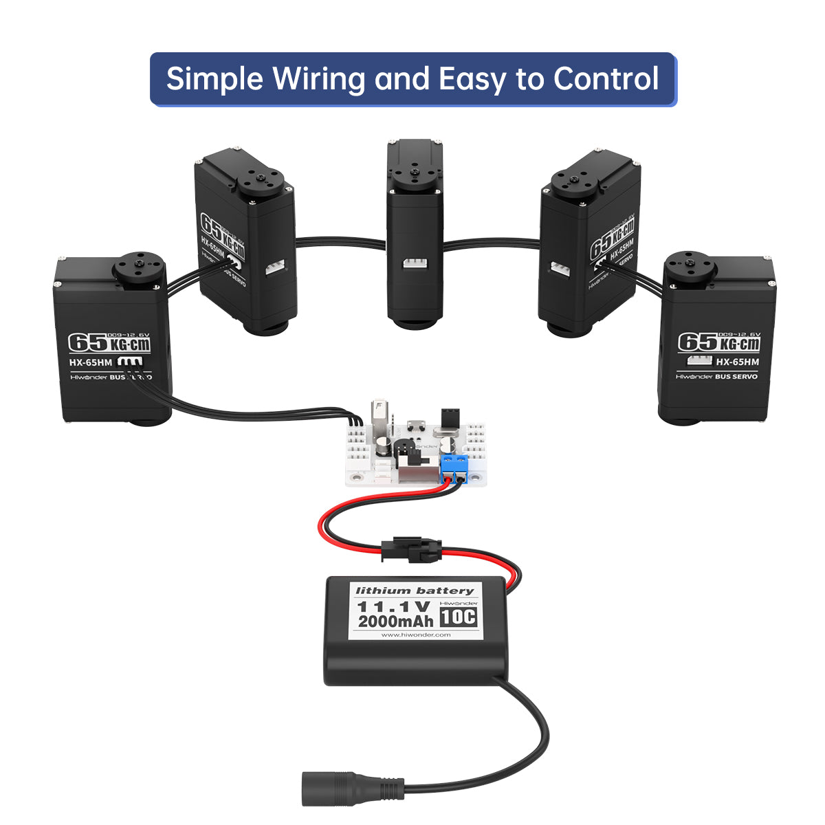 Image of Hiwonder HX-65HM Intelligent Serial Bus Servo Full Metal Gear 65KG 360°