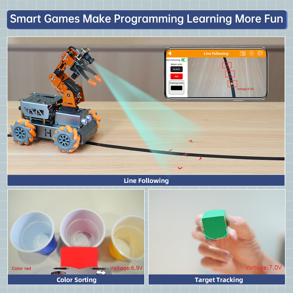 Image of MasterPi AI vision robot arm