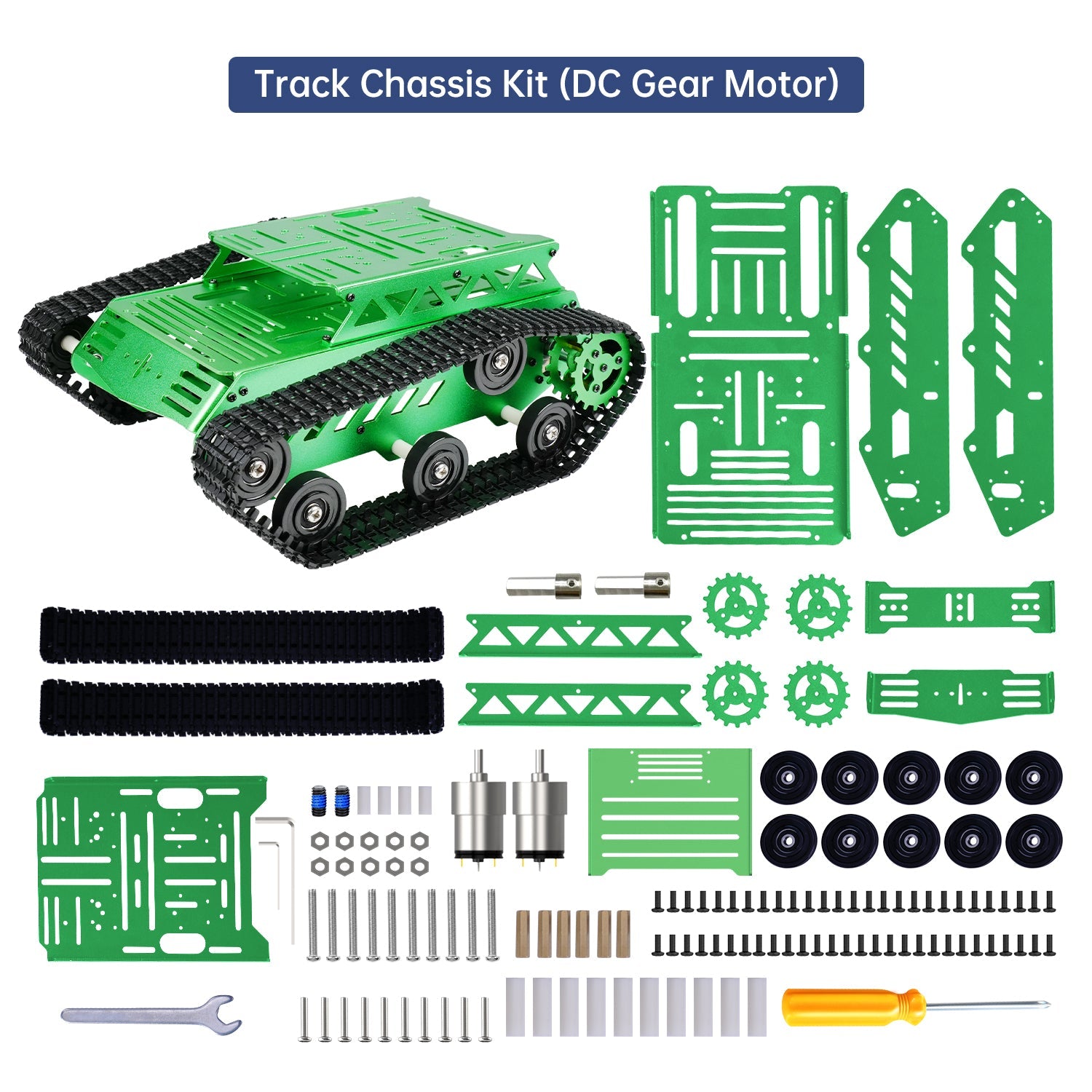 Image of Tank Car Chassis Kit Shock Absorbing DC Geared Motor Green