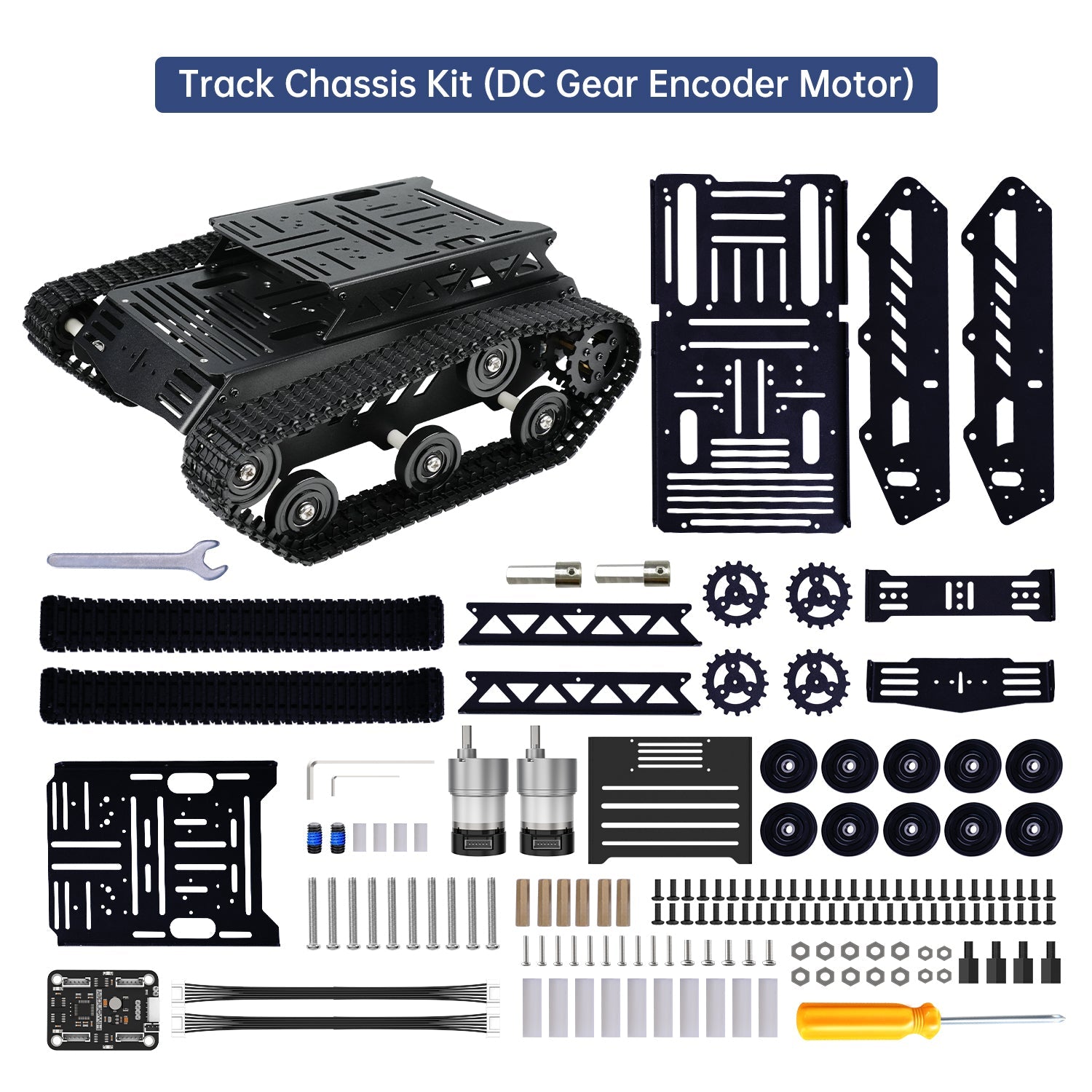 Image of Tank Car Chassis Kit Shock Absorbing DC Geared Motor Black